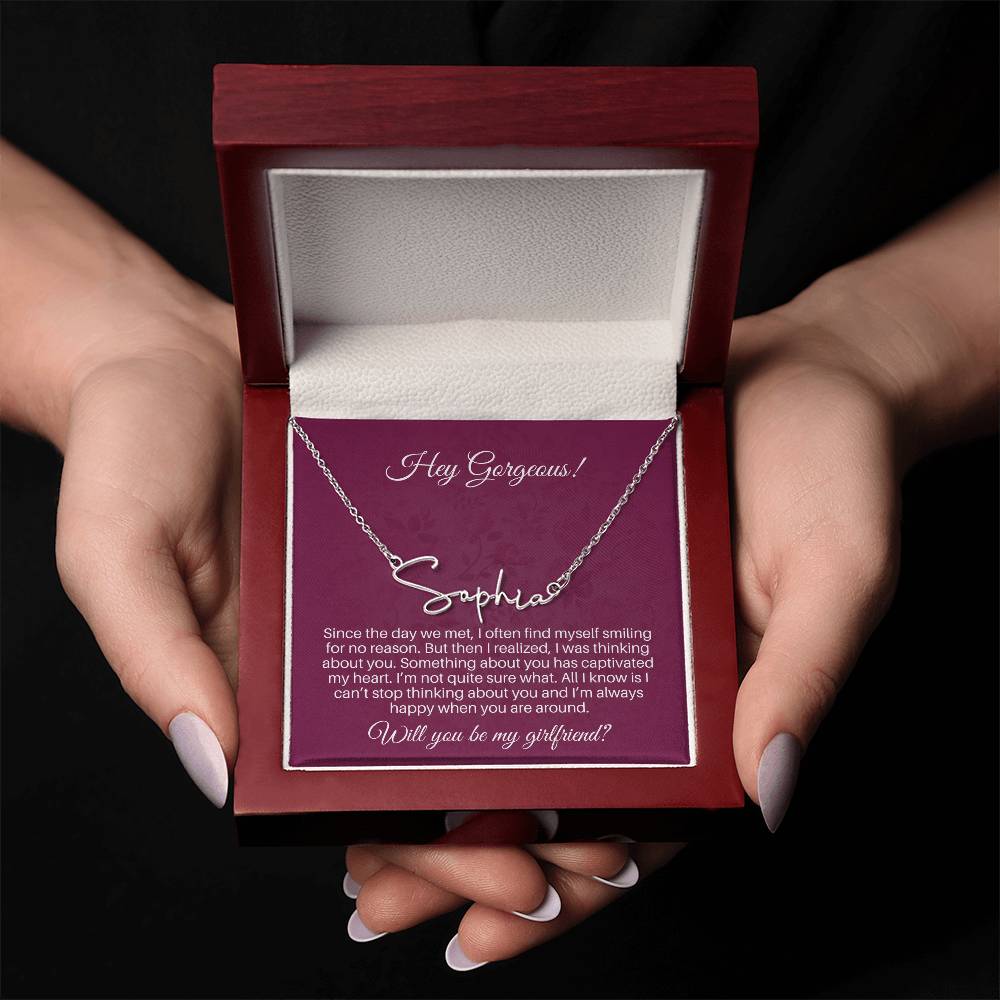Signature Name Necklace Girlfriend Proposal