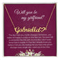 Girlfriend Proposal Name Necklace With Heart