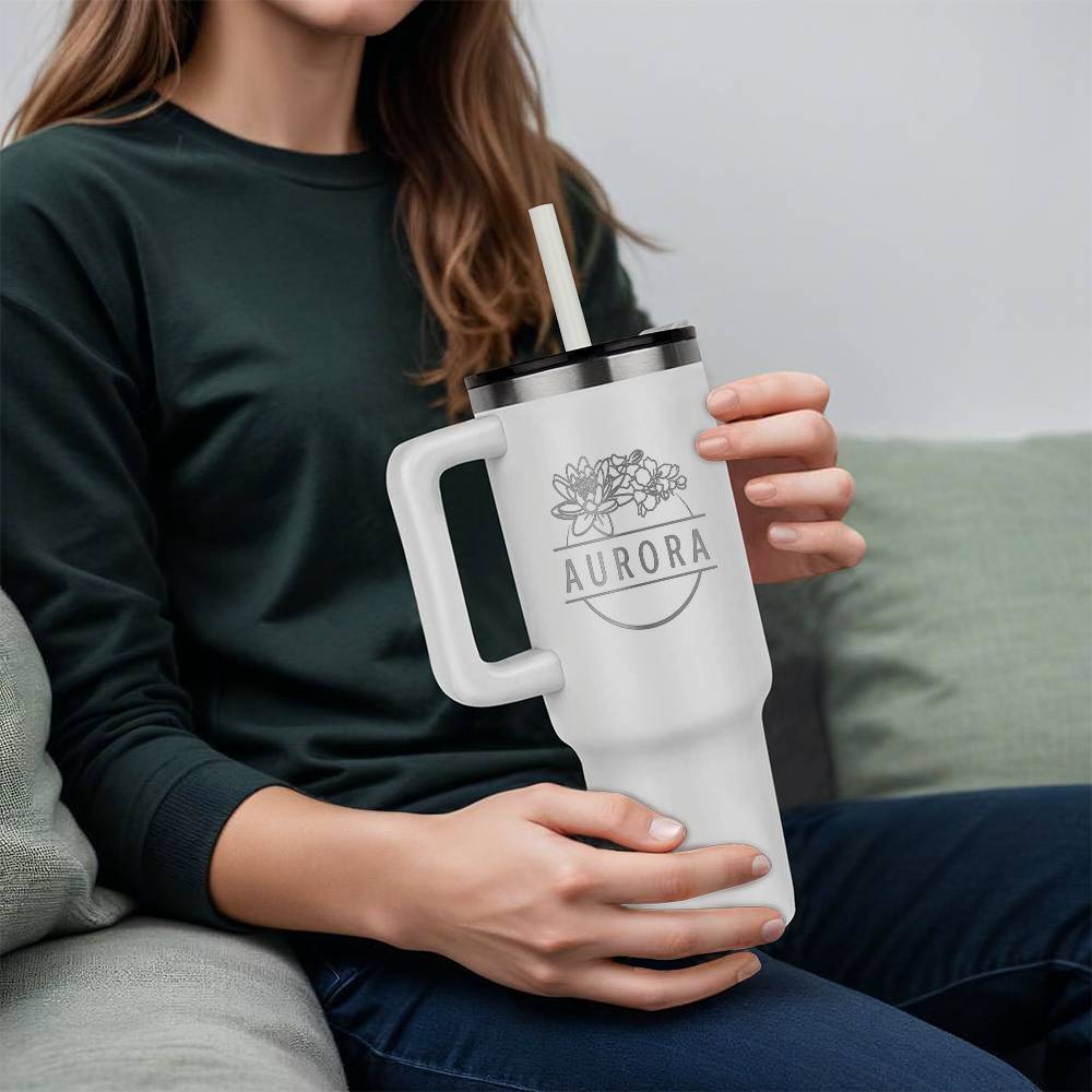 Flower Birth Split Tumbler July