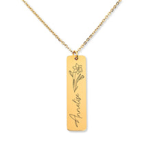 Load image into Gallery viewer, Boyfriend Mom Name & Birthflower Necklace Christmas