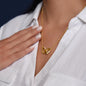 To My Bonus Daughter - Love Dad Joined Heart Necklace