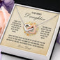 To My Bonus Daughter - Love Dad Joined Heart Necklace