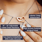 To My Bonus Daughter - Love Dad Joined Heart Necklace