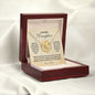 To My Bonus Daughter - Love Dad Joined Heart Necklace