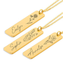 Load image into Gallery viewer, Boyfriend Mom Name & Birthflower Necklace Christmas