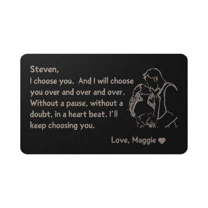 Personalized Metal Card Wallet - I Choose You