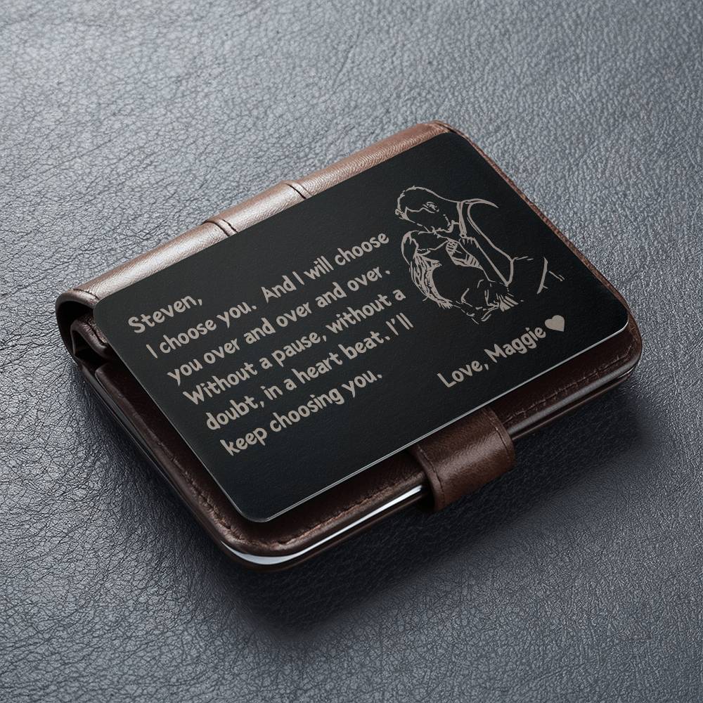 Personalized Metal Card Wallet - I Choose You