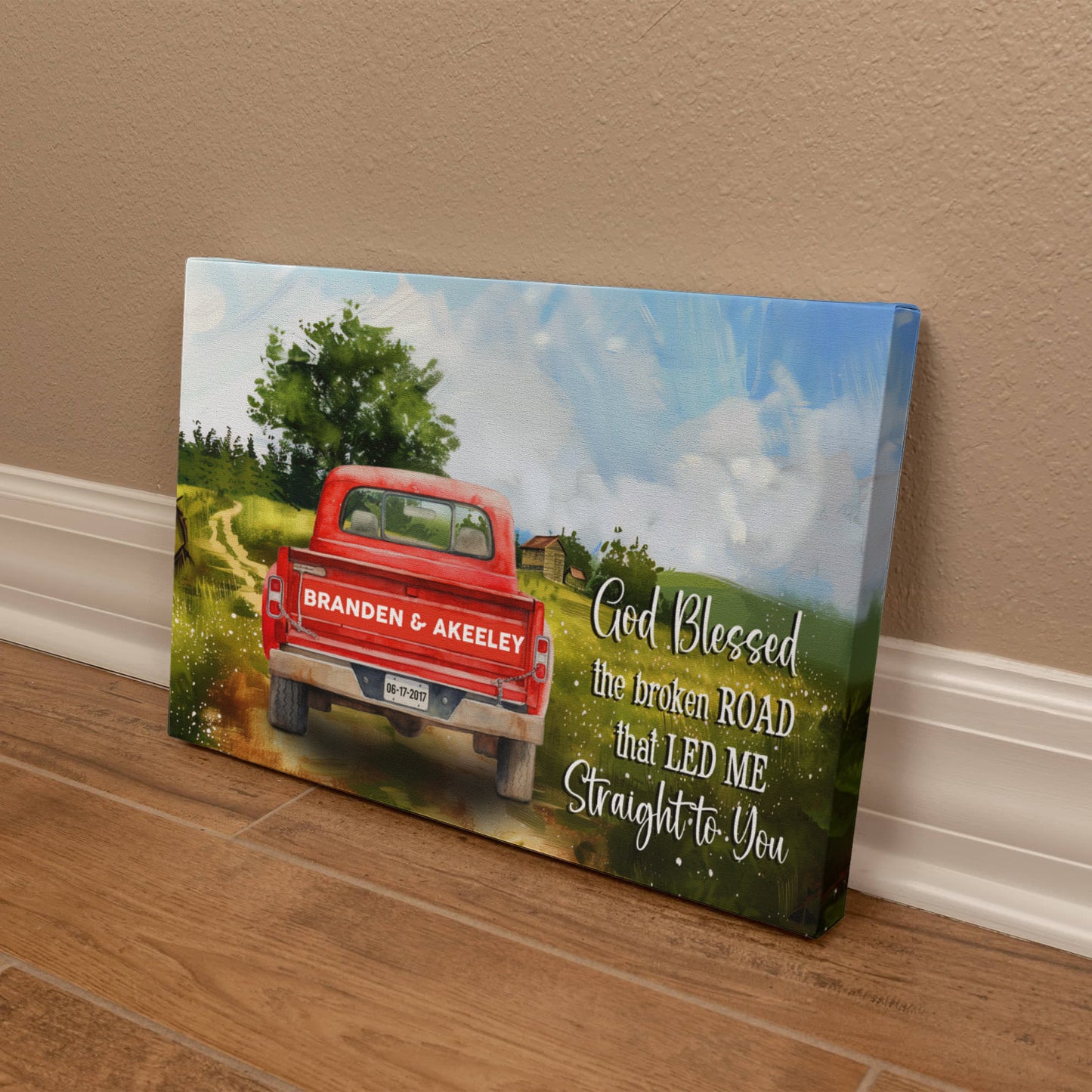 God Blessed The Broken Road Canvas Wall Art - Heather Slinger's Order